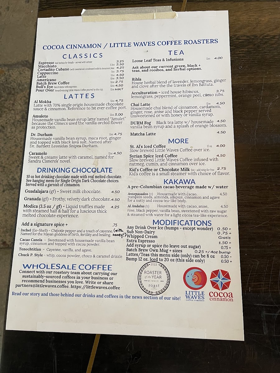 Cocoa Cinnamon Menu-1